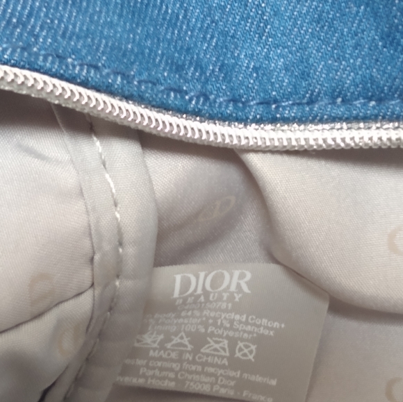 New Dior Limited Edition Dior Denim Beauty Makeup Pouch Bag Clutch - Picture 7 of 11